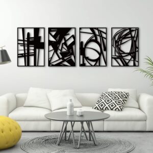 Glamativity 4 Pack Black Abstract M...