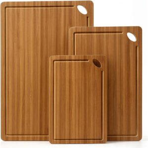 3 Pcs Best Safe Bamboo Cutting Boar...