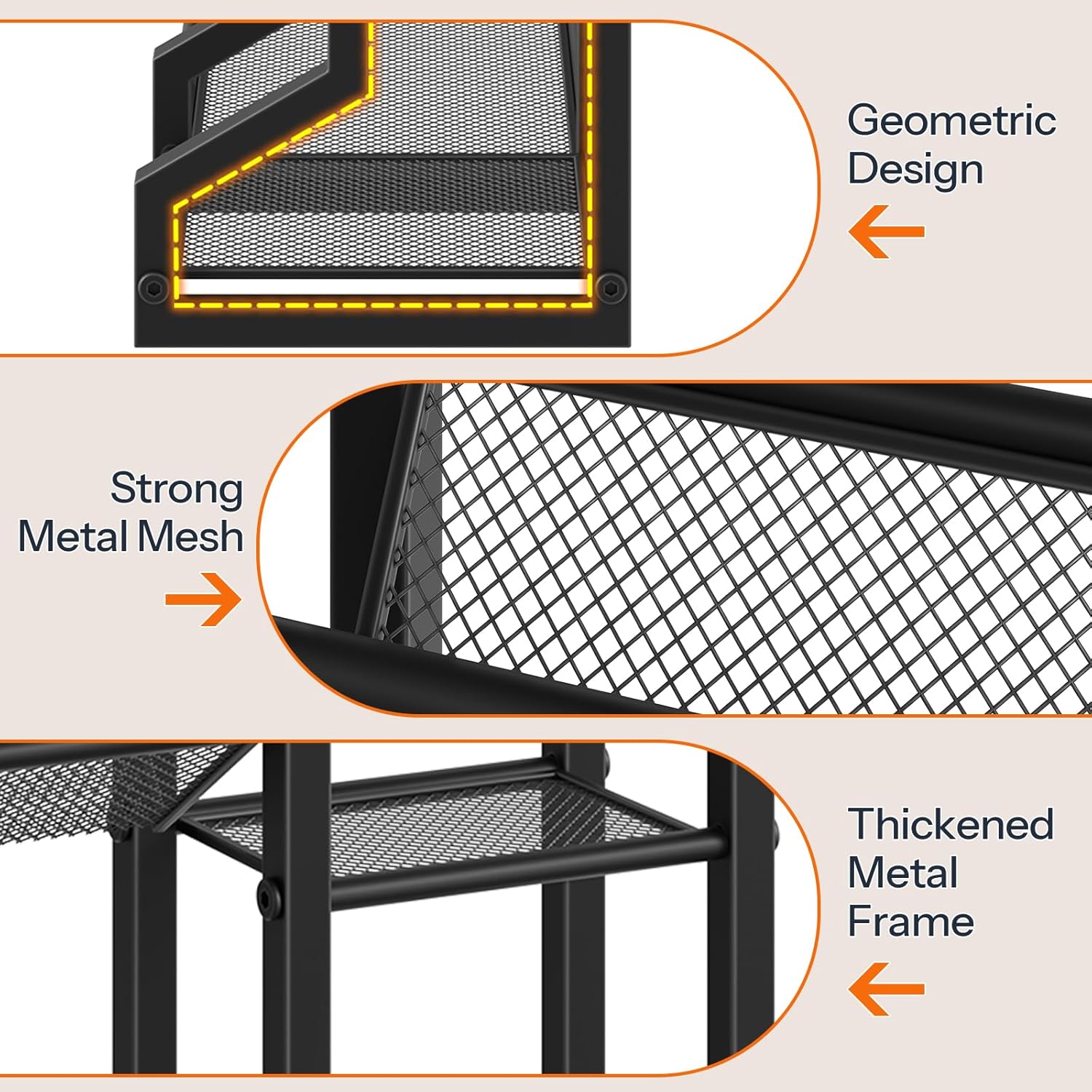 HOOBRO 4-Tier Spice Rack, Seasoning Organizer, Stackable Spice Rack Organizer, Spice Jar Storage Organizer, for Kitchen, Cupboard, Countertop, Black BK48TL01 - Image 8