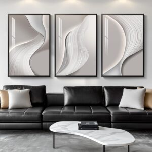 Large Framed Modern Abstract Wall A...