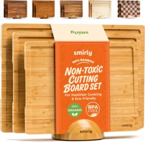 SMIRLY Wooden Cutting Boards For Ki...