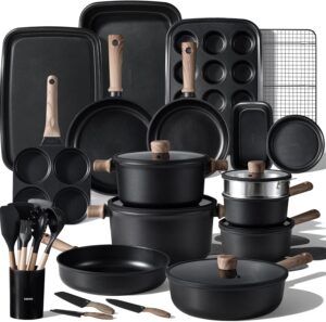 CAROTE 44pcs Nonstick Kitchen Titan...