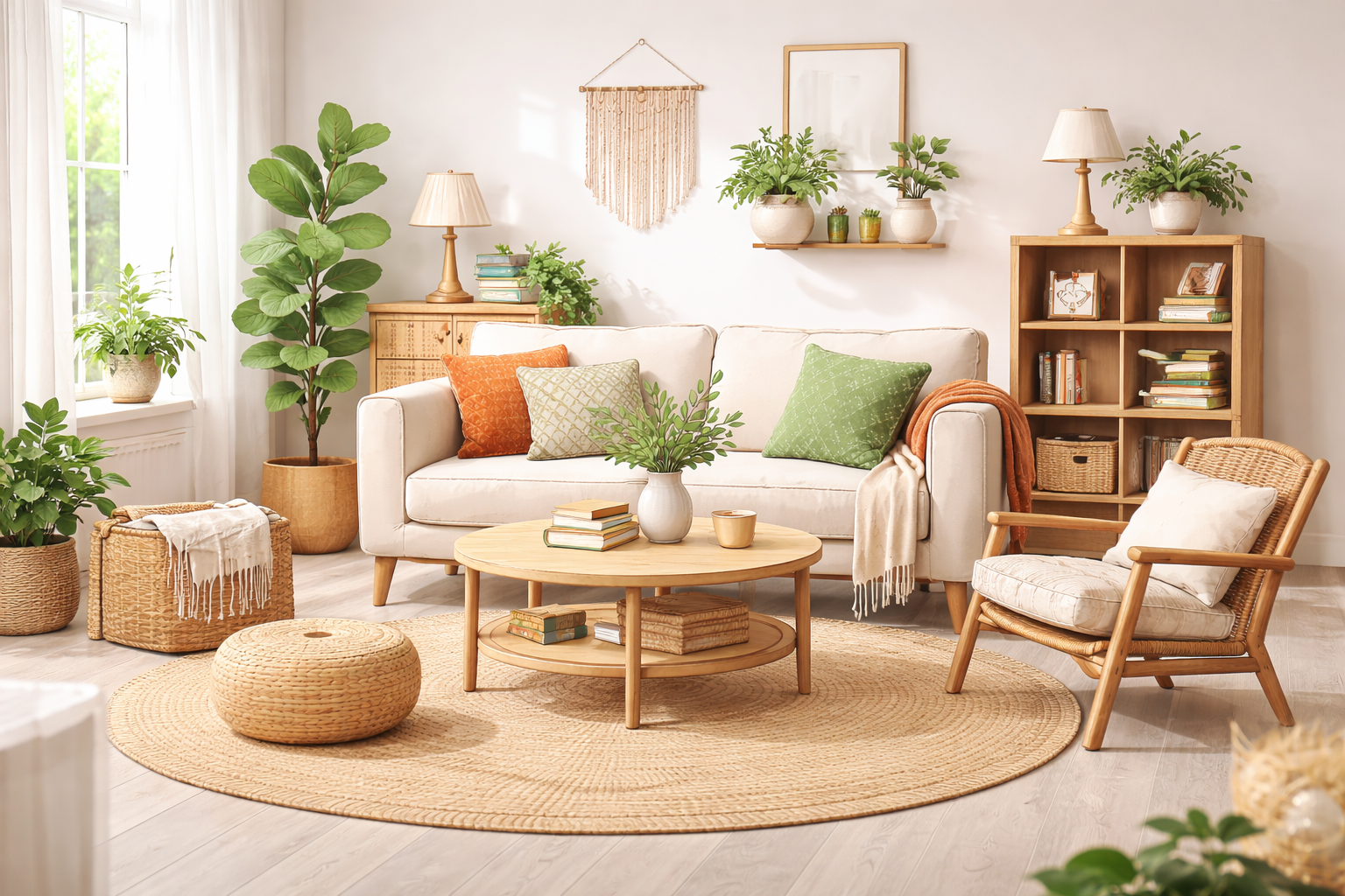 Cozy home interior with modern decor and kitchen details