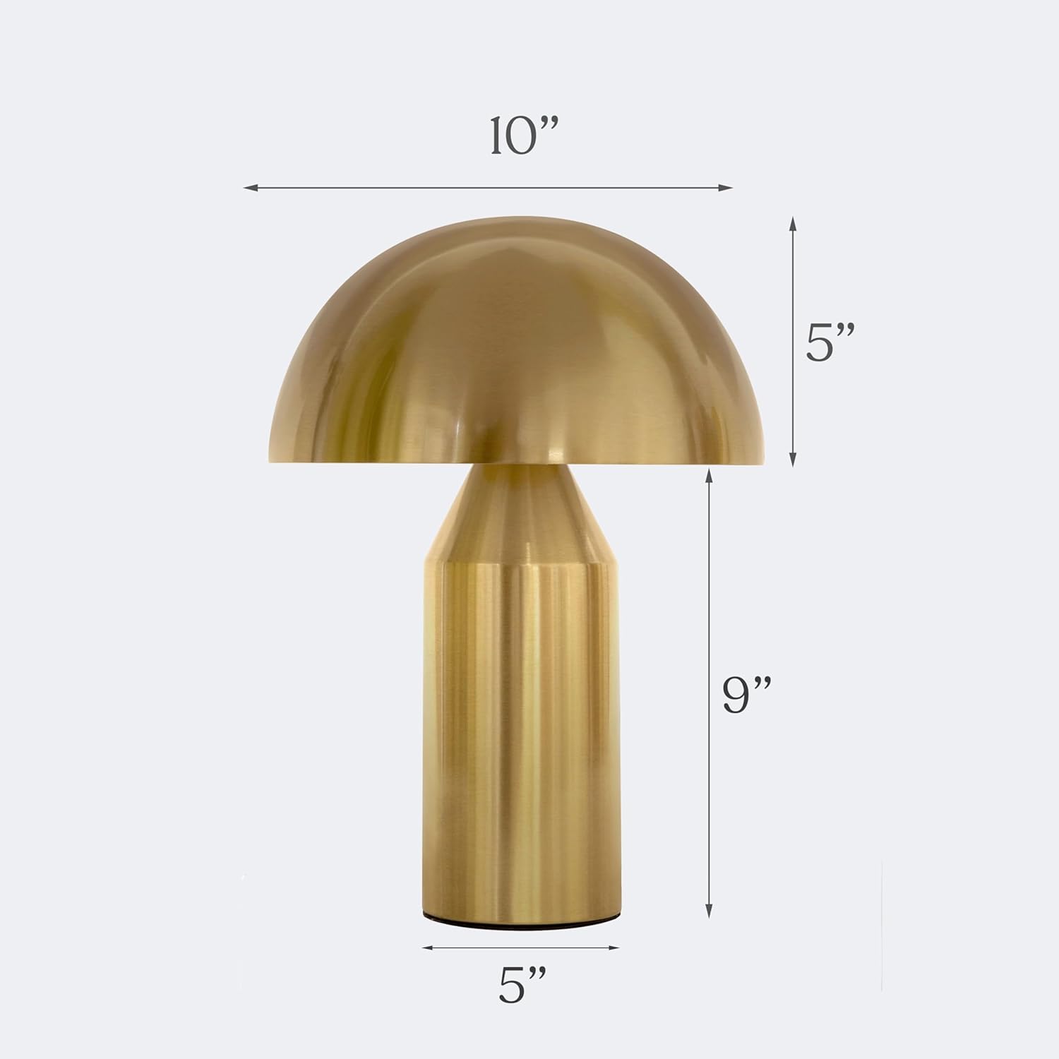 Brightech Venus Mushroom Table Lamp - Modern Lamp for Living Room, Bedroom Side/End Table - Dimmable, Unique Side Table LED Lamp Shade for Office, Reading - Brass/Gold, 14" Tall - Image 4