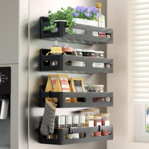4 Pack Strong Magnetic Spice Rack f...