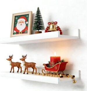 White Floating Shelves for Wall Dec...