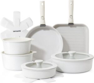 SENSARTE 17 Piece Pots and Pans Set...