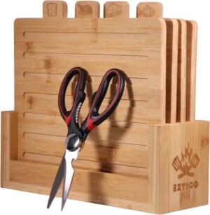 4-Piece Bamboo Cutting Board Set An...
