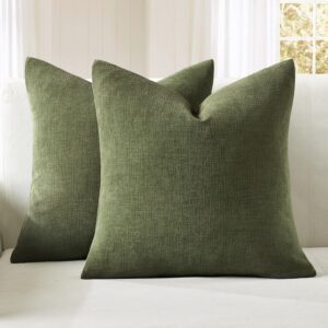 MIULEE Olive Green Couch Pillow Cov...