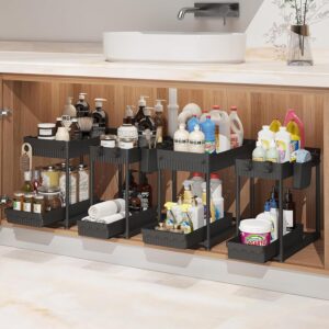 4 Pack Under Sink Organizer, Bathro...