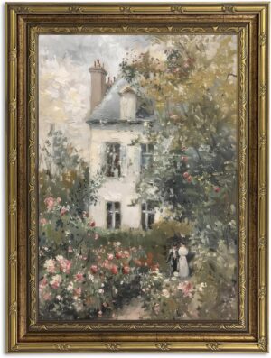 Gold Framed Vintage Floral Canvas W...