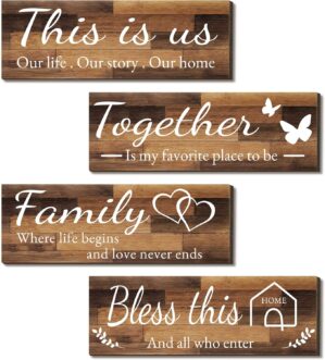 4 Pieces Home Wall Signs, THIS IS U...