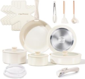 Chef Power Ceramic Cookware Set Non...