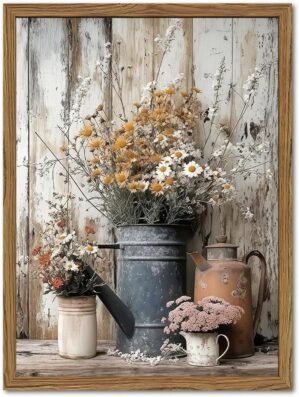 Wood Framed Farmhouse Vintage Canva...