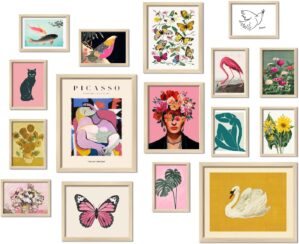 16 PCS Framed Eclectic Wall Art Dec...