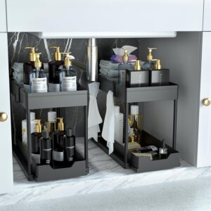 DEKAVA Under Sink Organizer 2 Pack,...