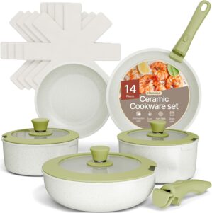 Pots and Pans Set Non Stick Ceramic...