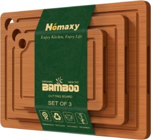 Homaxy Bamboo Cutting Board for Kit...