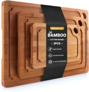 Bamboo Cutting Board for Kitchen, 3...