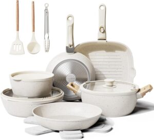 Bazova 19 Pcs Pots and Pans Set Non...