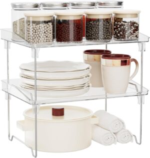 2 Pcs Cabinet Organizer Shelf, Stac...