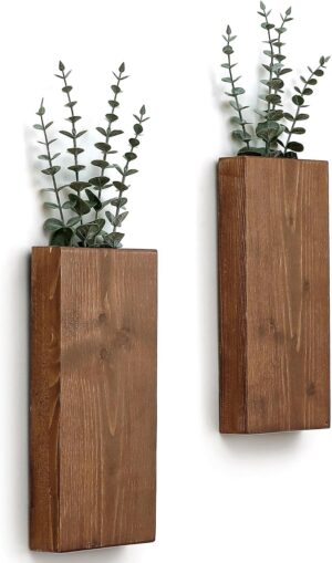 Wood Wall Planter Set of 2, Wood Wa...