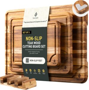 3 Pack Teak Wood Cutting Board Set ...
