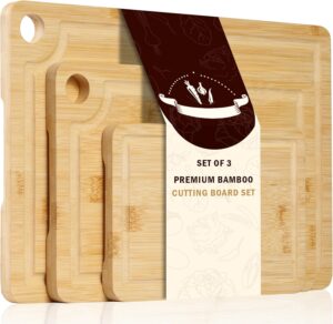 Sentk 3Pcs Bamboo Cutting Boards fo...