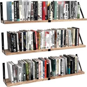 Floating Book Shelves Set of 3, Wal...