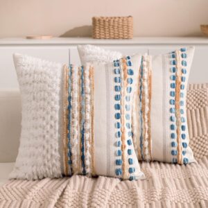 Boho Chenille Tufted Couch Throw Pi...