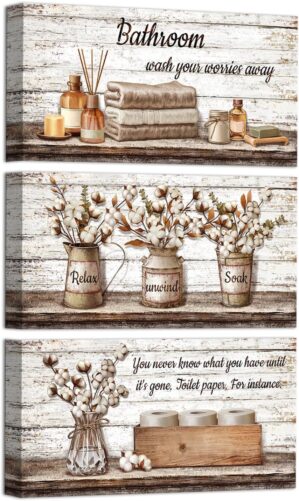 HOMEOART Farmhouse Bathroom Wall De...