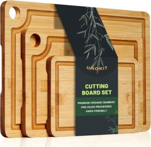Unokit 3PCS Bamboo Cutting Boards S...