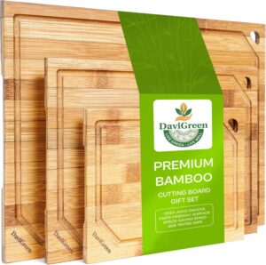 Bamboo Cutting Board Set of 3 for K...