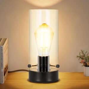 Table Lamp for Bedroom, Modern Glas...
