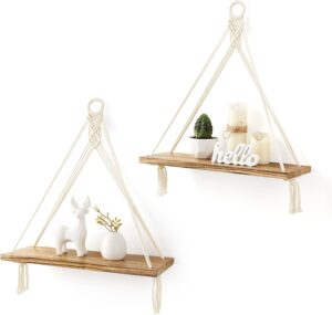 Mkono Macrame Hanging Shelves Boho ...