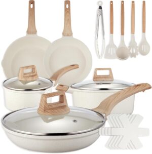 18 Pcs Pots and Pans Set for Kitche...