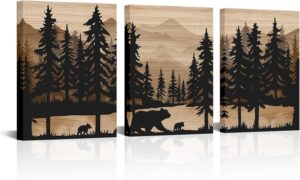 WELMECO Rustic Cabin Decor Bear Wal...