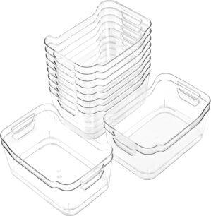 12 Pack Clear Plastic Storage Bins,...