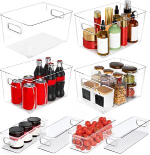 Clear Plastic Storage Bins 8 Pack &...