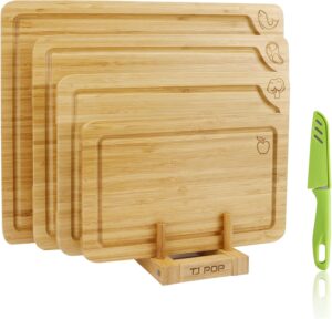 Bamboo Cutting Board Set of 4, Chop...