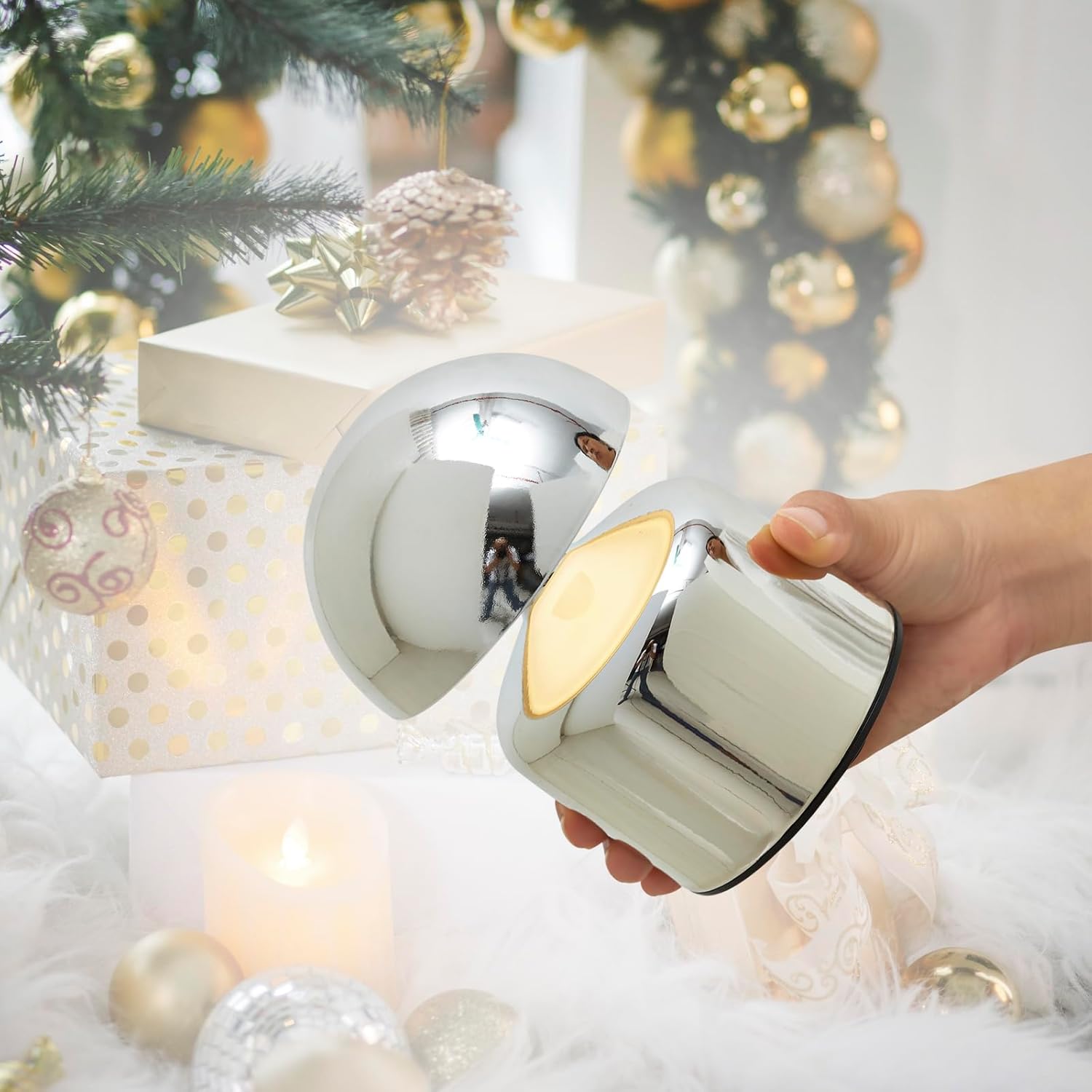 SAIWEYA Modern Cordless Mushroom Small Table Lamp Touch LED Lamps, 3-Way Dimmable Bedside Nightstand Lamp Mini Rechargeable Night Light for Bedroom, Living Room - Image 7