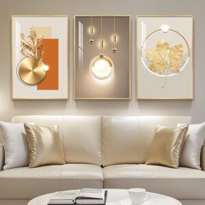 Framed Modern Luxury Gold Wall Art,...