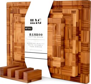 Bamboo Cutting Board Set of 3 in La...
