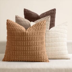 MIULEE Pack of 4 Neutral Corduroy D...