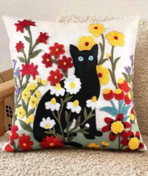 Embroidered Throw Pillow Cover R...
