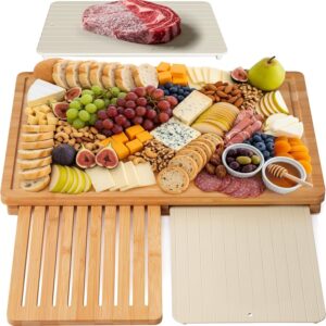 Kikcoin Bamboo Cutting Board Set wi...
