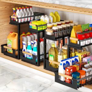 4 Pack L-Shape Under Sink Organizer...