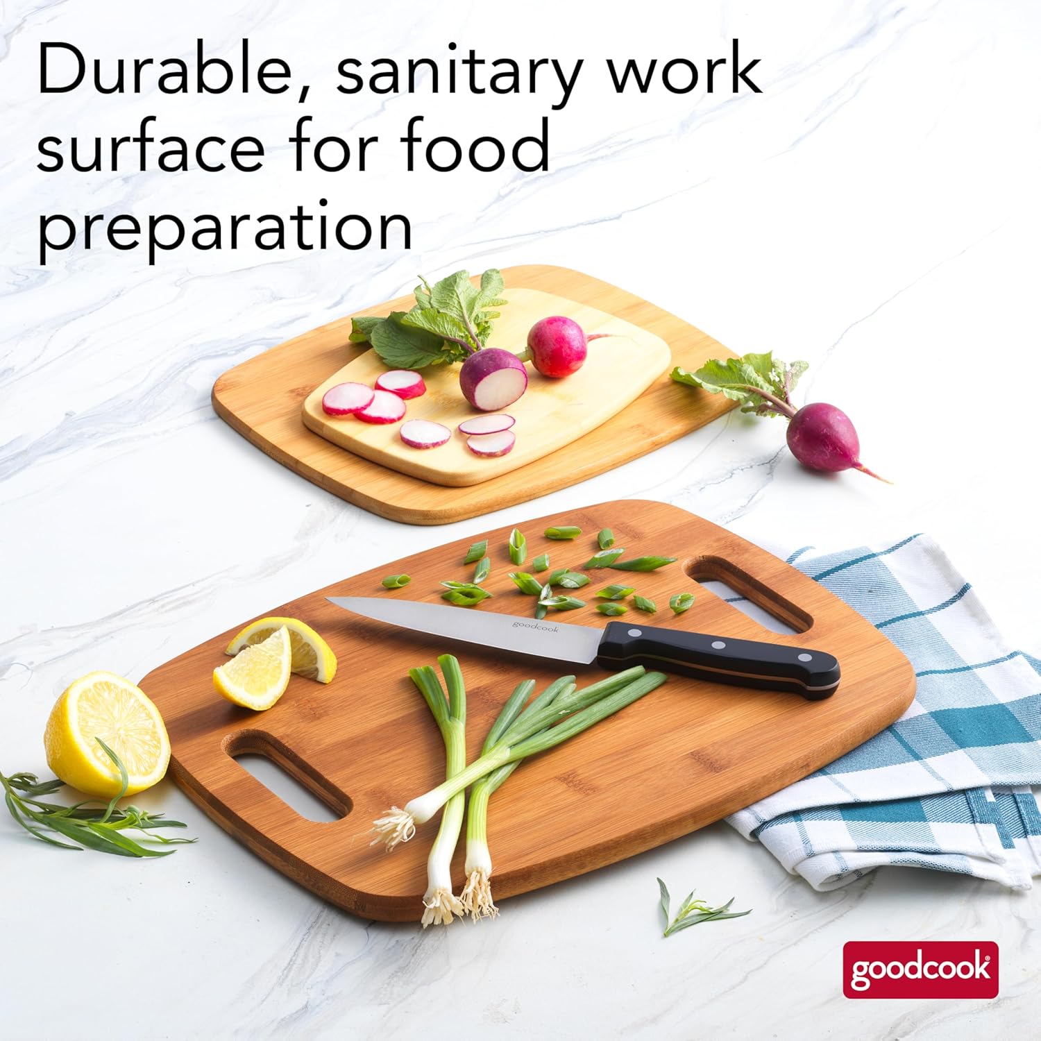 GoodCook Bamboo Cutting Board 3-Pack, Eco-Friendly Knife-Friendly Boards, 6x9-Inch, 9x12-Inch, 11x15-Inch, Durable and Moisture Resistant, Perfect for Food Prep and Serving - Image 4