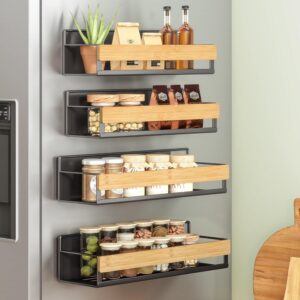 SONGMICS Magnetic Bamboo Spice Rack...