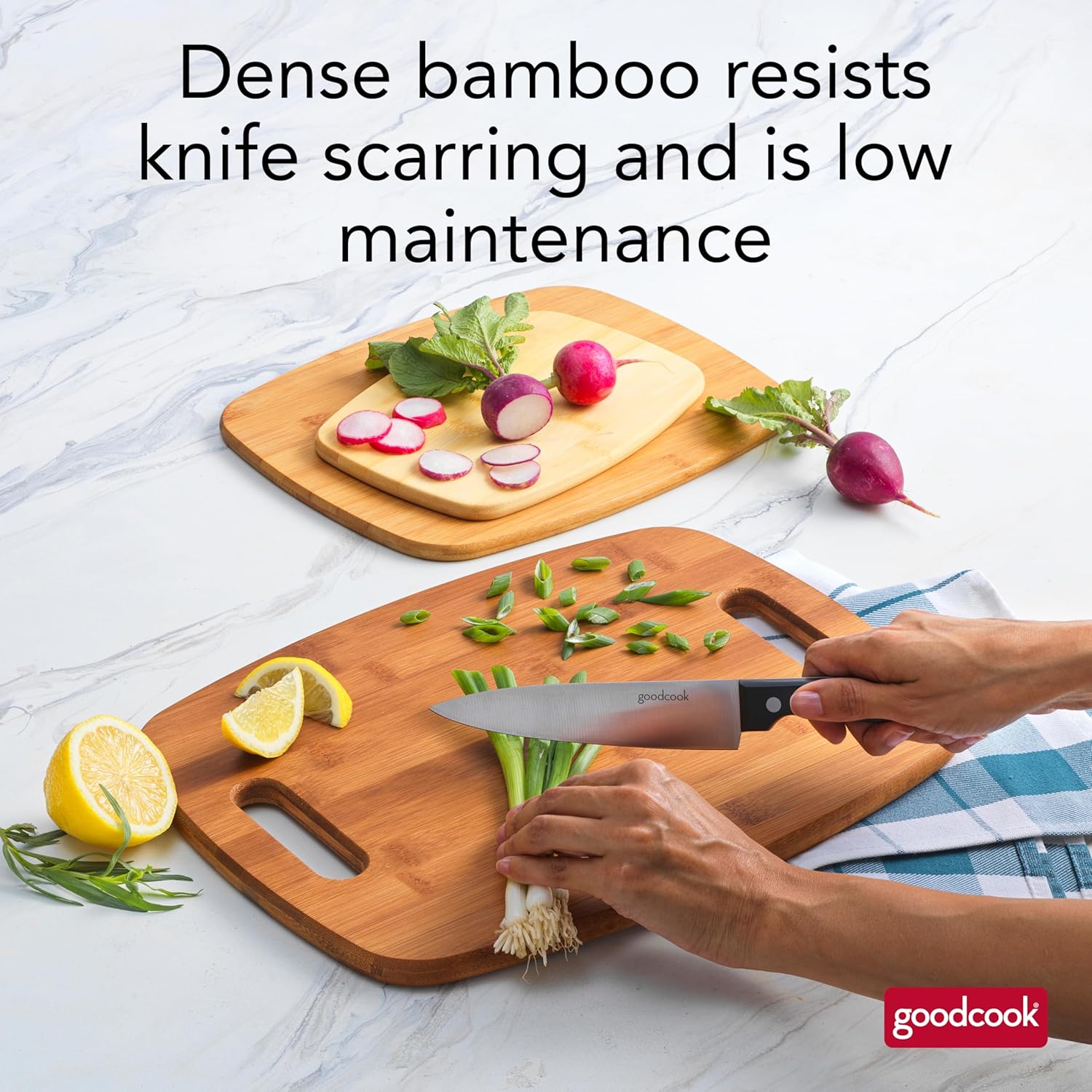 GoodCook Bamboo Cutting Board 3-Pack, Eco-Friendly Knife-Friendly Boards, 6x9-Inch, 9x12-Inch, 11x15-Inch, Durable and Moisture Resistant, Perfect for Food Prep and Serving - Image 7